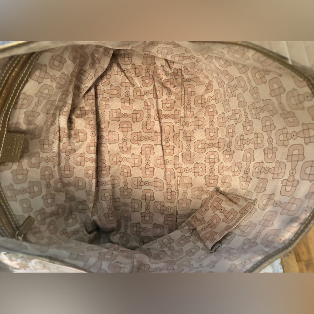 GUCCI Joy Tote GG Canvas Champagne Metallic Leather Charm Shoulder Bag Auth COA - Picture 12 of 15